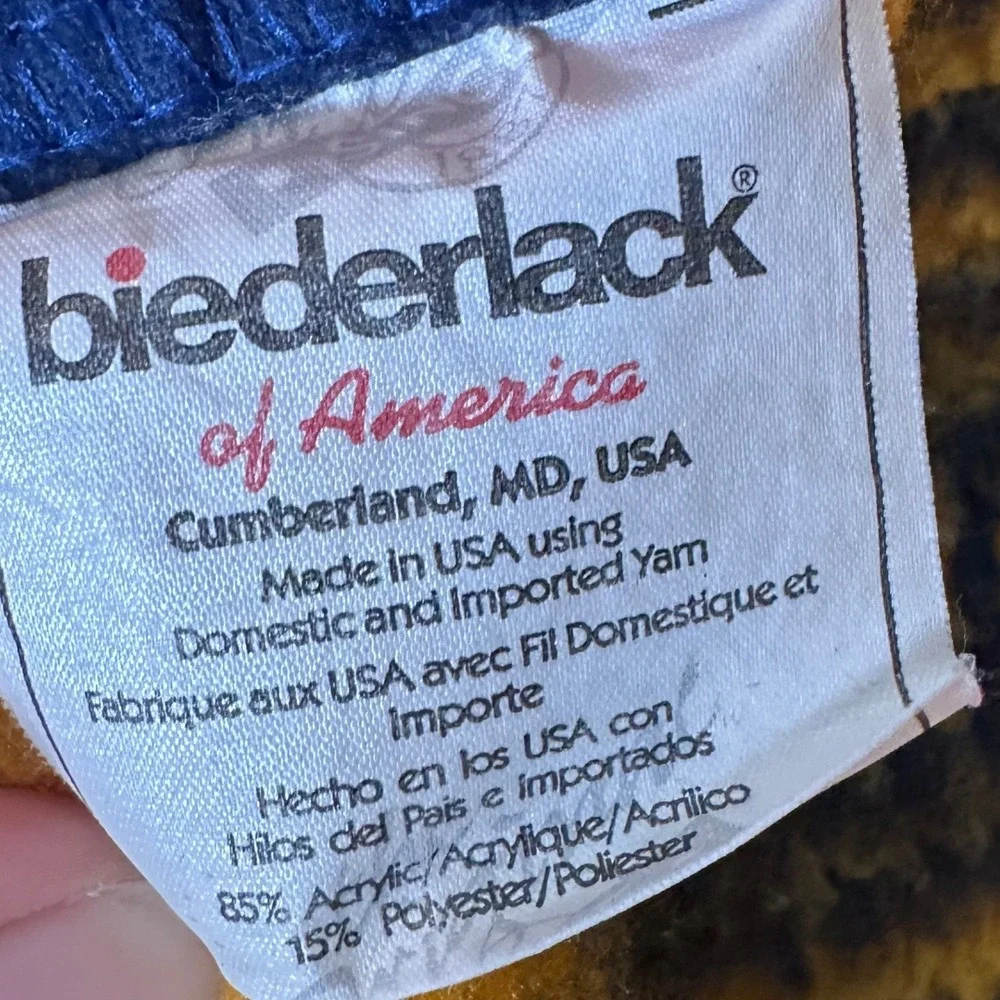 Vintage Biederlack Celestial Zodiac Sun Moon Stars Throw Blanket Blue Gold USA